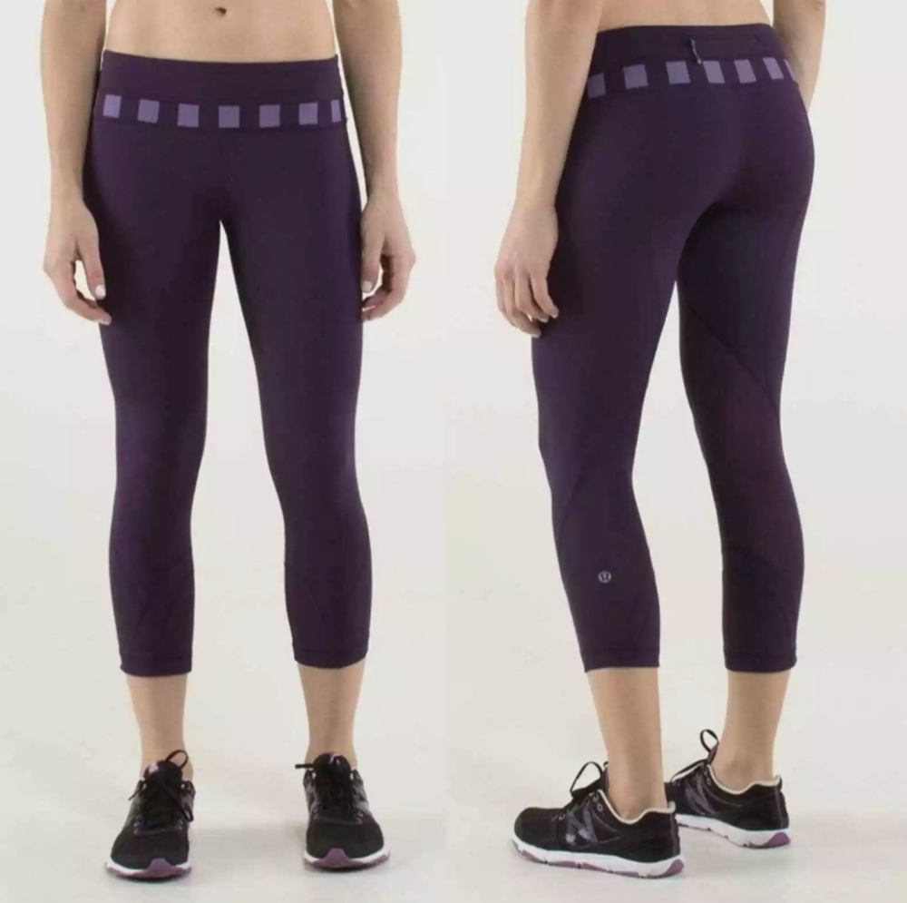lululemon athletica Purple Capri Leggings with Light Purple Waist Accents